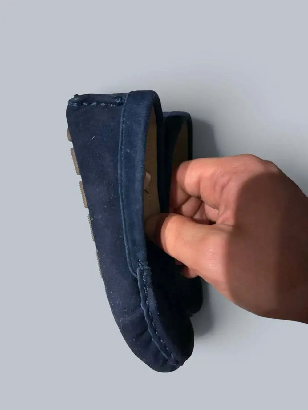 Janie And Jack Navy Suede Moccasins kids 5-7sz